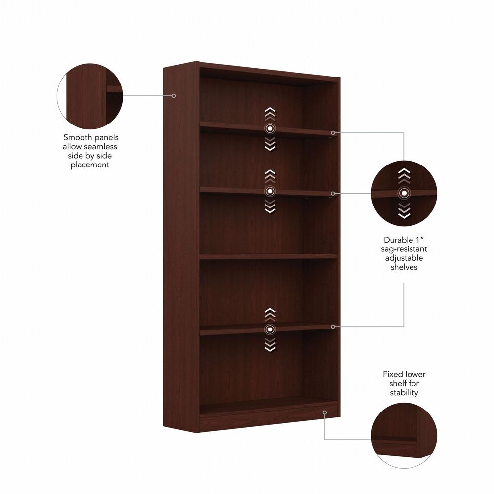 Universal Tall 5 Shelf Bookcase in Harvest Cherry. Picture 3