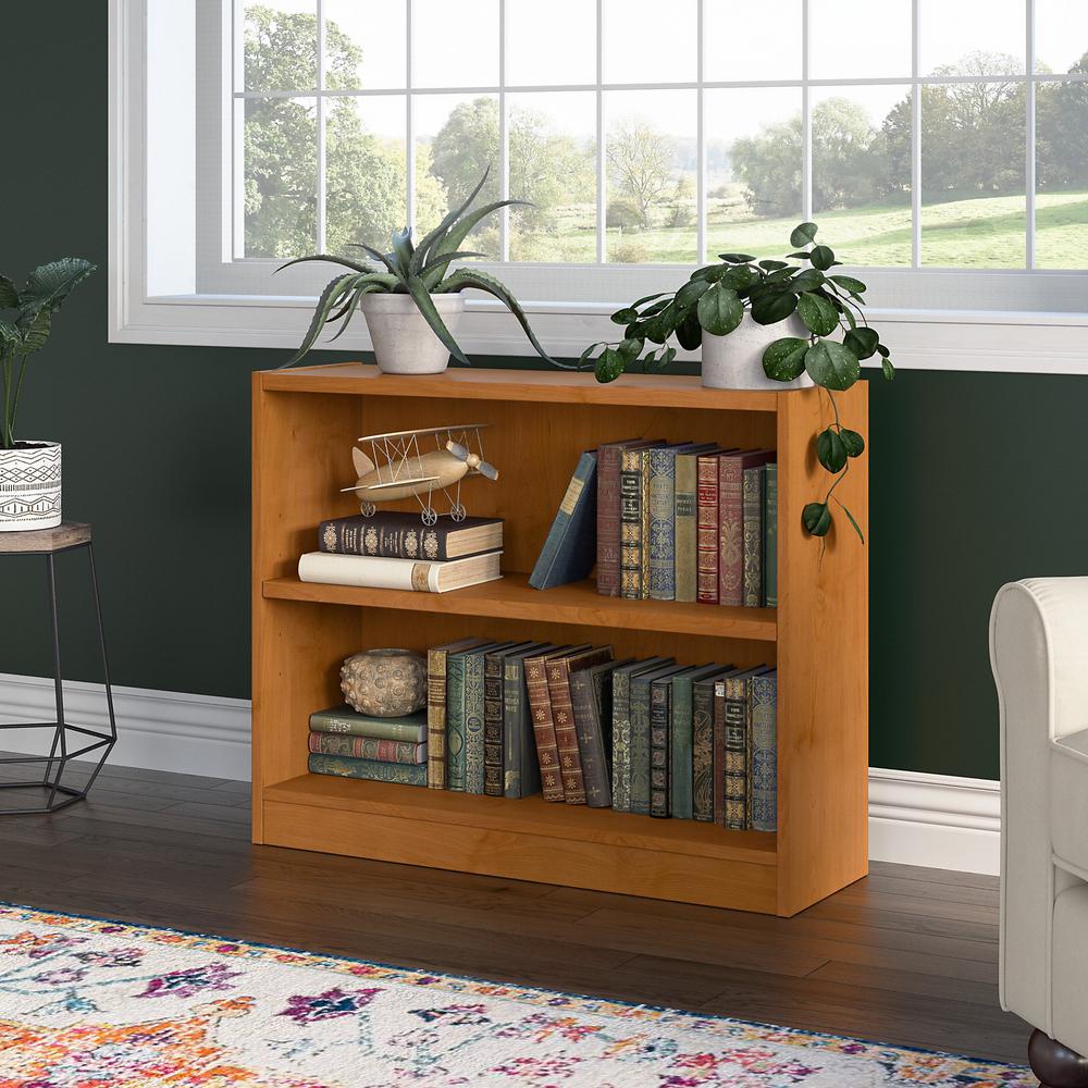 Bush Furniture Universal Small 2 Shelf Bookcase, Natural Cherry. Picture 2