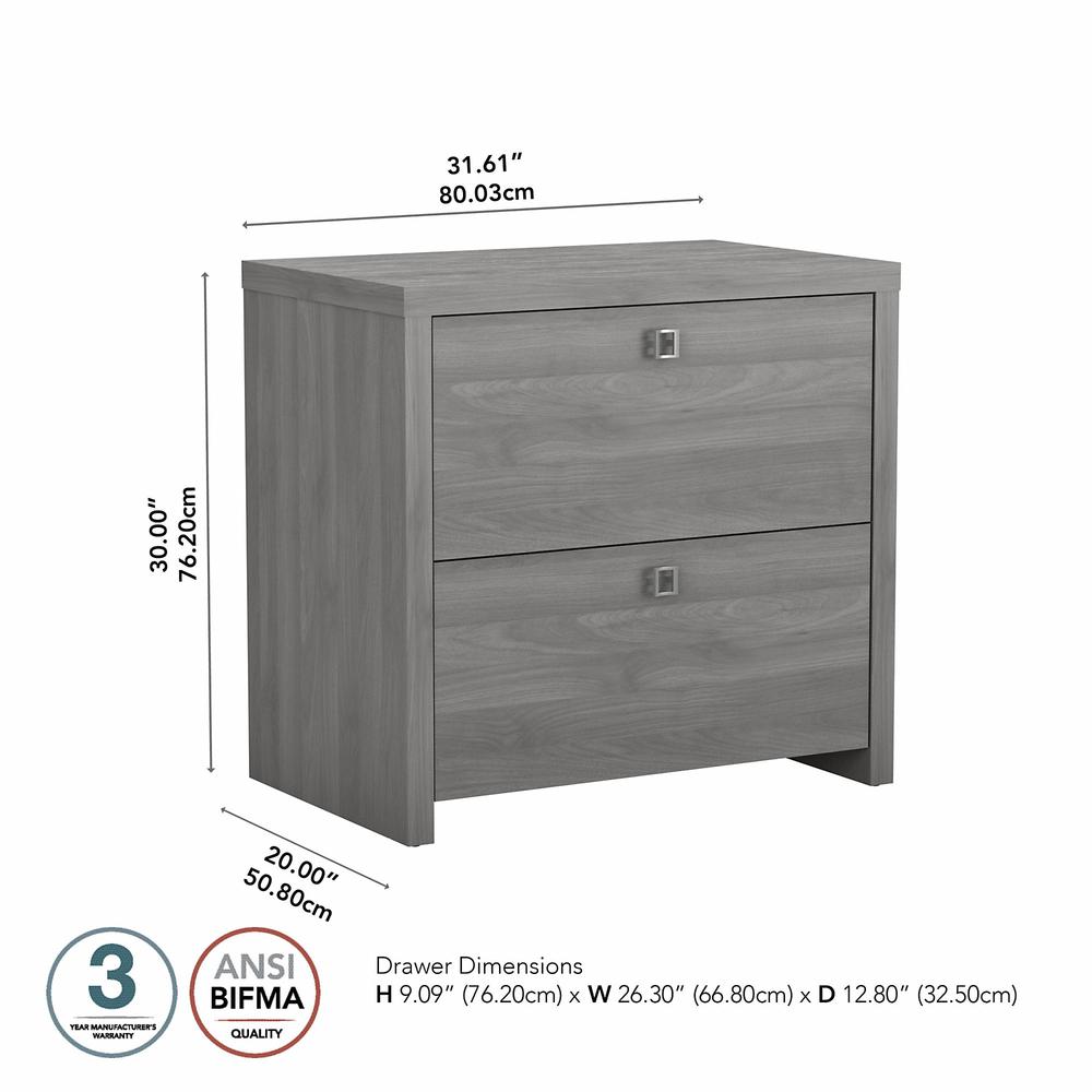 Echo 2 Drawer Lateral File Cabinet in Modern Gray. Picture 5