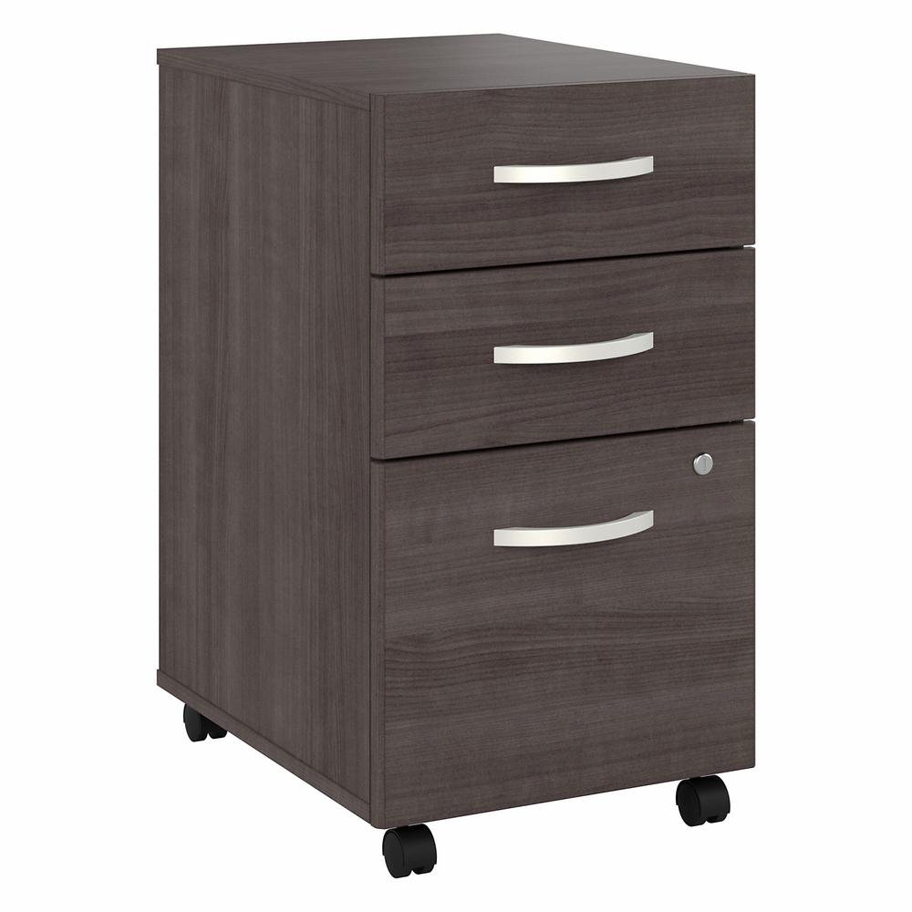 Bush Business Furniture Hybrid 3 Drawer Mobile File Cabinet - Assembled - Storm Gray. Picture 1