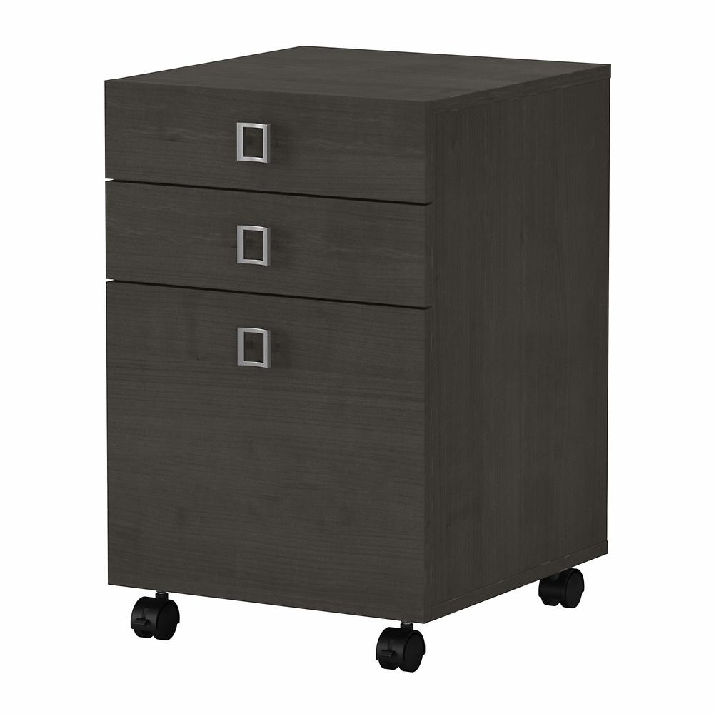 Echo 3 Drawer Mobile File Cabinet in Charcoal Maple. Picture 1