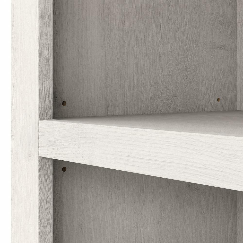Bush Furniture Yorktown Tall 5 Shelf Bookcase Set of 2, Linen White Oak. Picture 4
