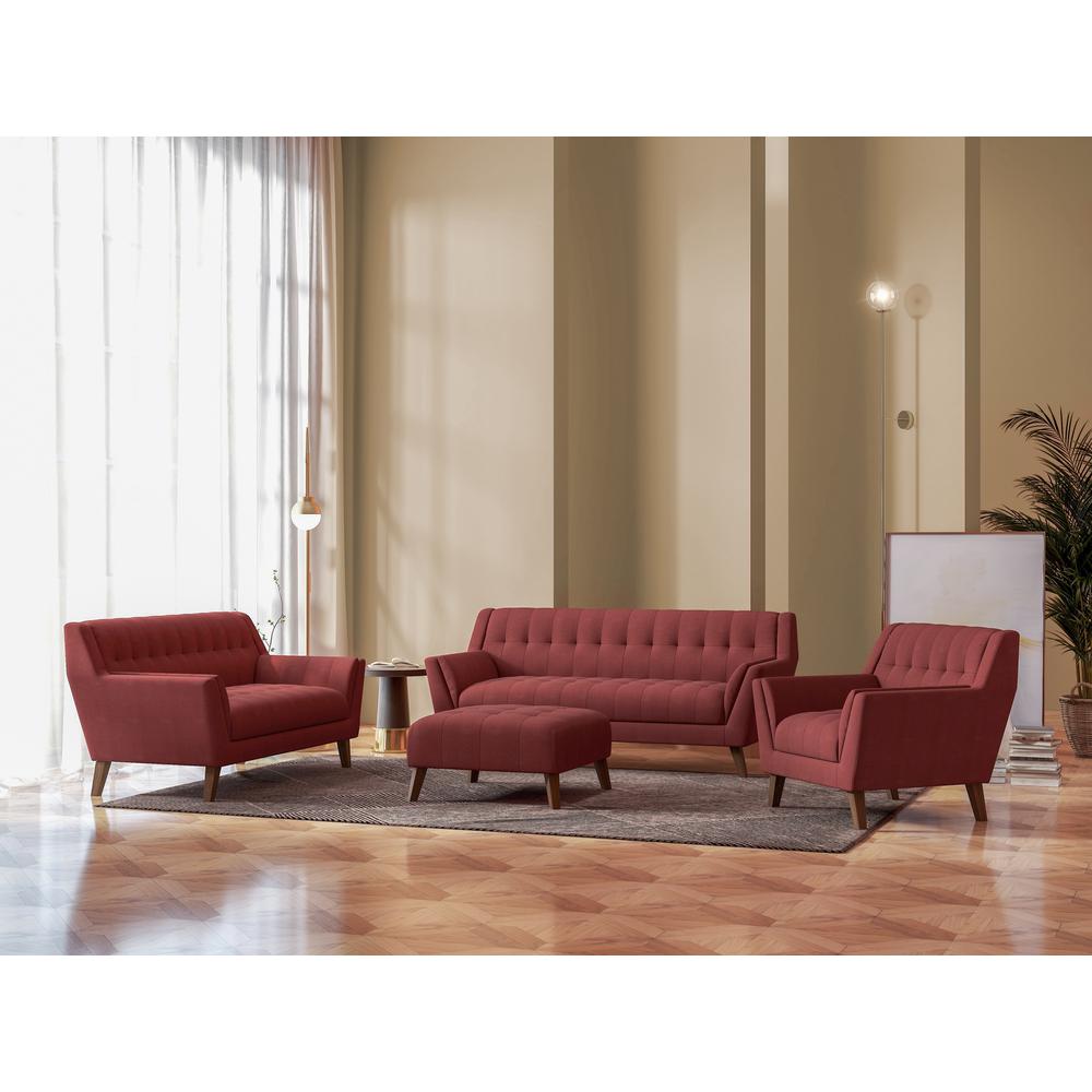 Wallace & Bay Browning Loveseat, Brick Red. Picture 4