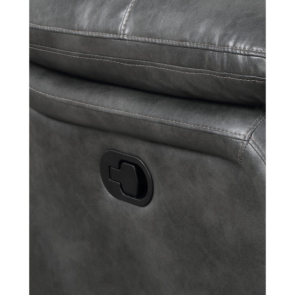 Reclining Console Loveseat with Dual Recliners, Leather Upholstery, And Pillow. Picture 3