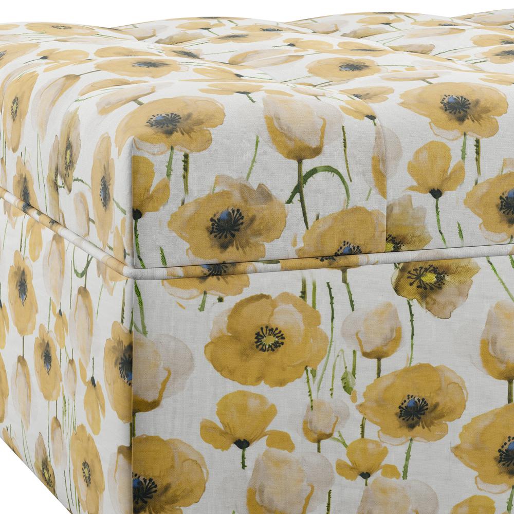 Storage Ottoman with Durable Upholstery And Wood Legs. Picture 3