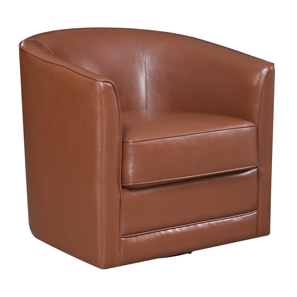 Wallace & Bay Little Swivel Accent Chair, Chestnut Brown. Picture 2