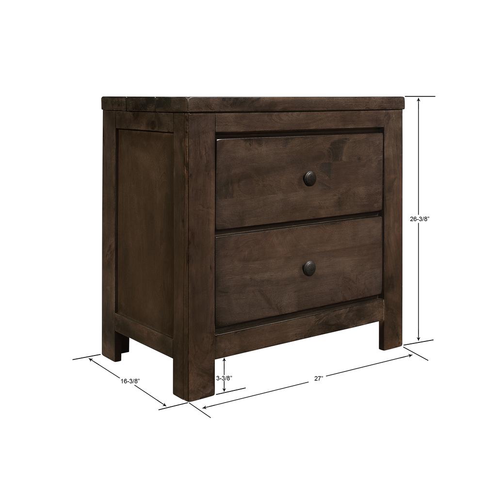2-Drawer Nightstand with Rustic Finish And Two Drawers. Picture 2