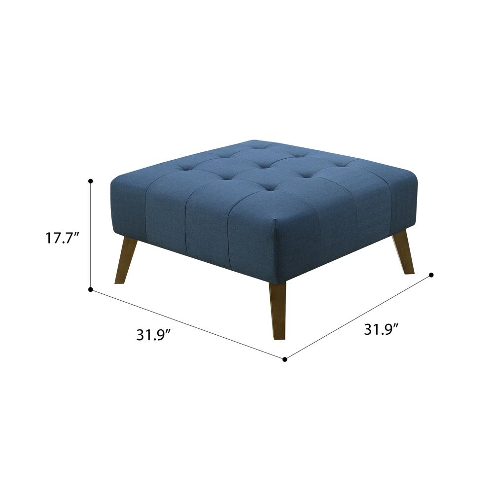 Wallace & Bay Browning Square Ottoman, Navy Peacock. Picture 2