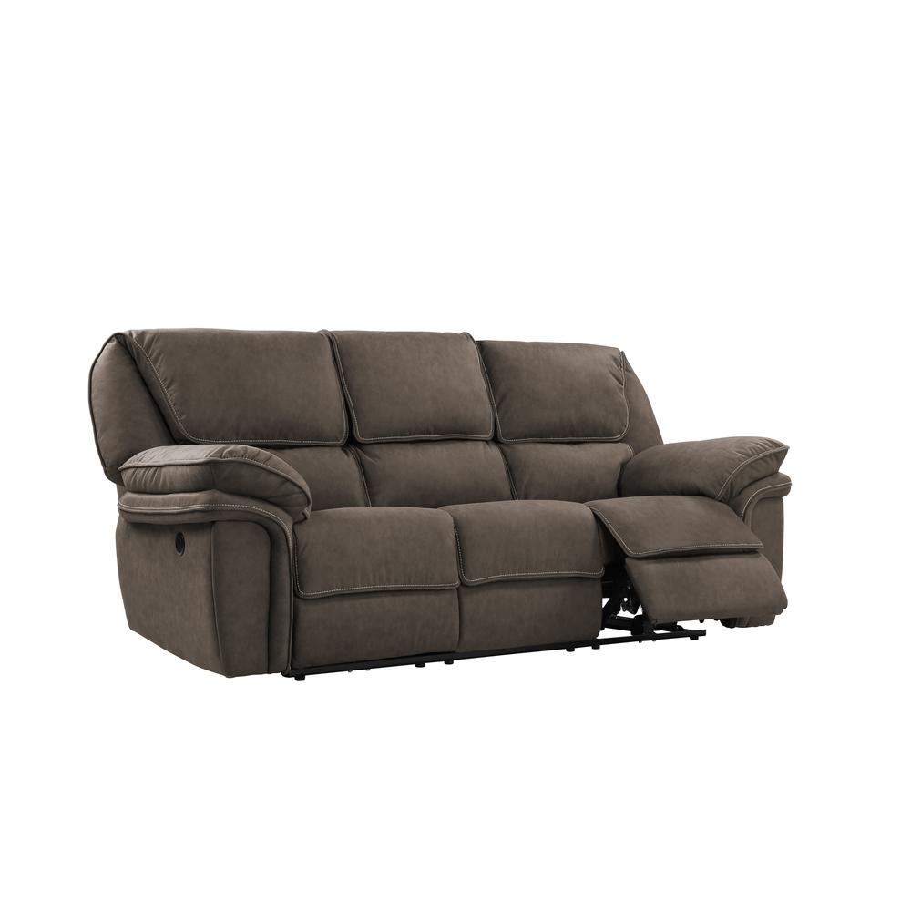 92" Power Reclining Sofa with Dual Recliners, Microsuede Upholstery. Picture 1