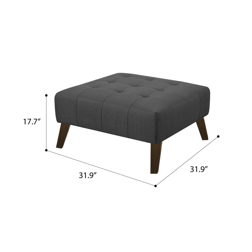 Wallace & Bay Browning Square Ottoman, Charcoal Pebble. Picture 3