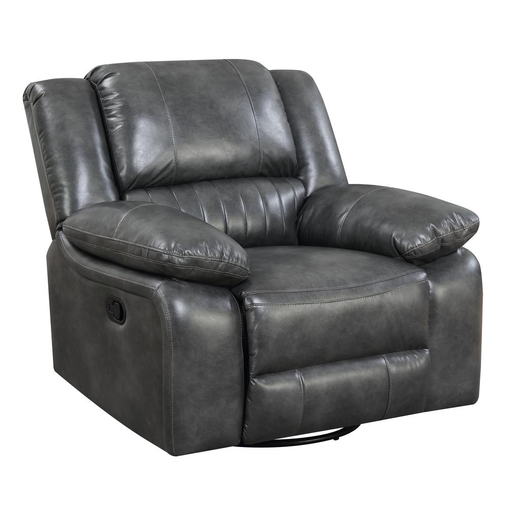 Wallace & Bay Marshall Swivel Gliding Recliner, Gray. Picture 1