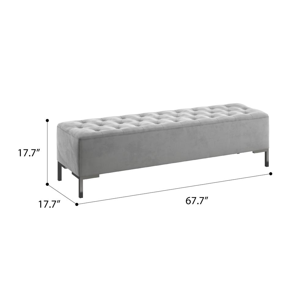 Wallace & Bay Gradina Upholstered Bench, Silver Gray. Picture 5