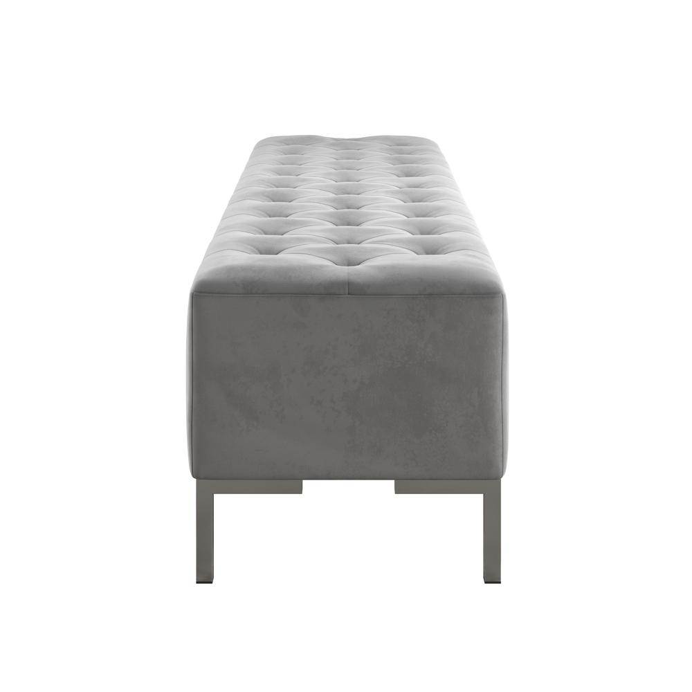 Wallace & Bay Gradina Upholstered Bench, Silver Gray. Picture 3