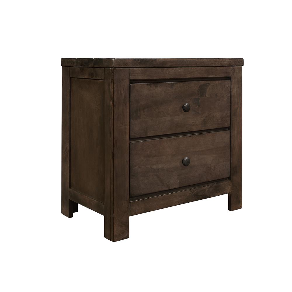 2-Drawer Nightstand with Rustic Finish And Two Drawers. Picture 1