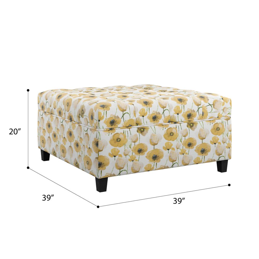 Storage Ottoman with Durable Upholstery And Wood Legs. Picture 2