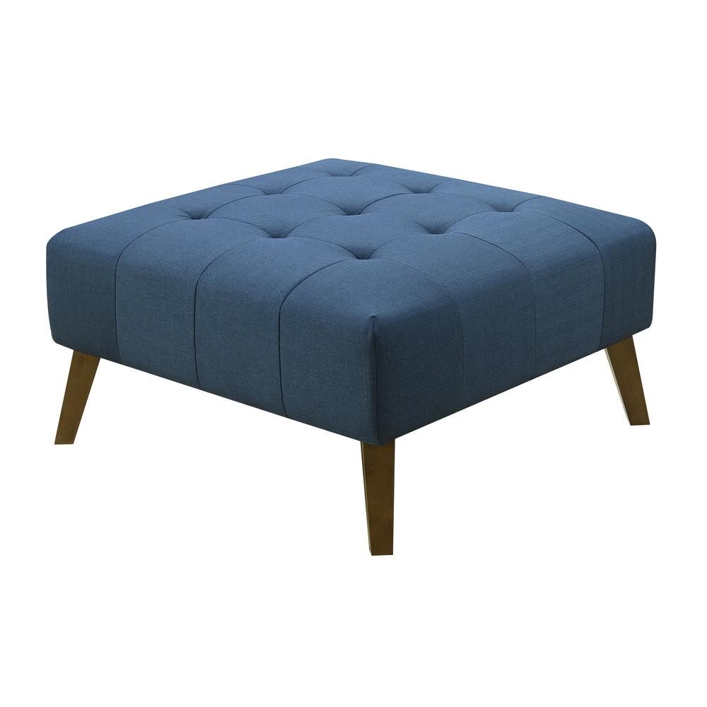 Wallace & Bay Browning Square Ottoman, Navy Peacock. Picture 1