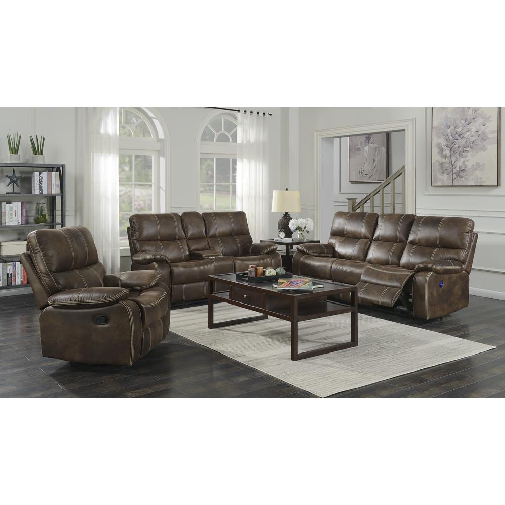 Wallace & Bay Hooper Swivel Gliding Recliner, Chocolate Brown. Picture 1