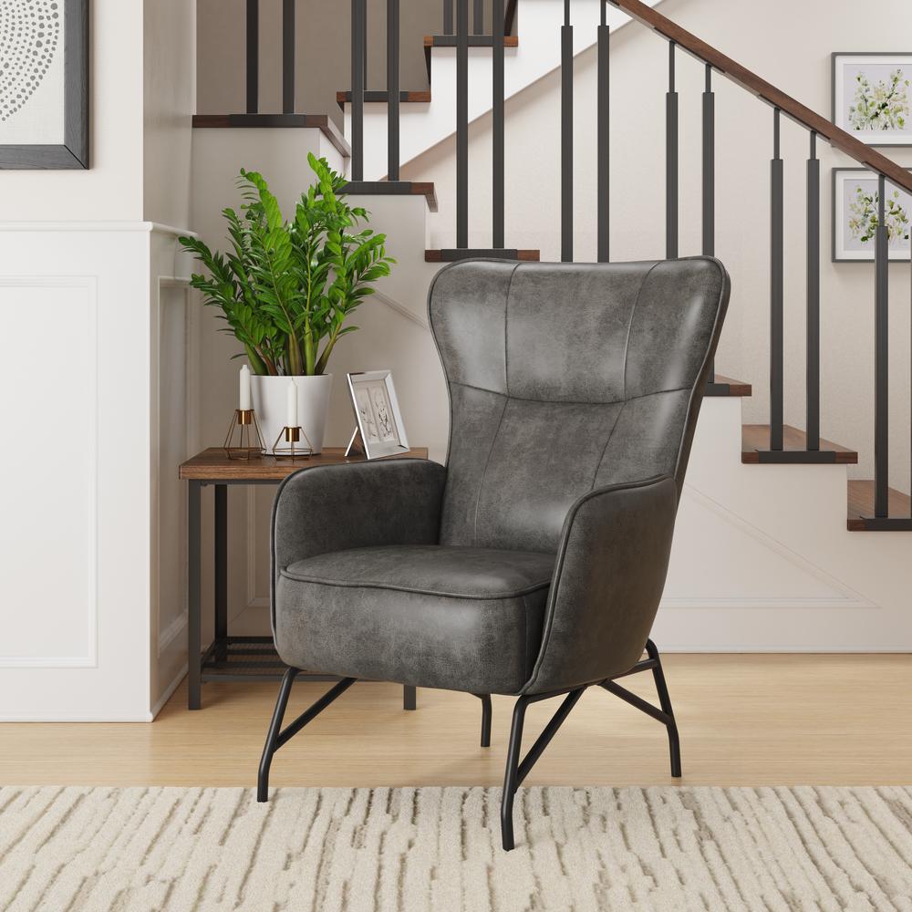 Wallace & Bay Graham Accent Chair, Badlands Charcoal. Picture 4