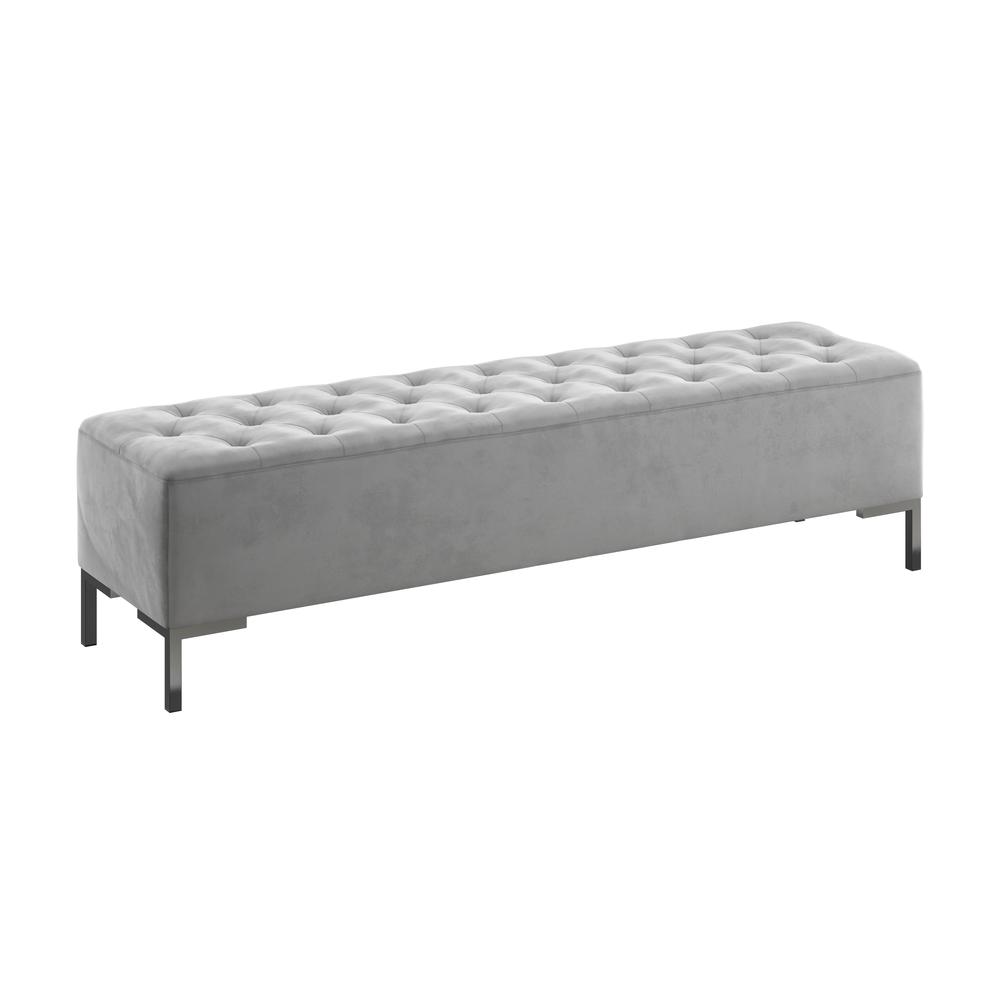Wallace & Bay Gradina Upholstered Bench, Silver Gray. Picture 2
