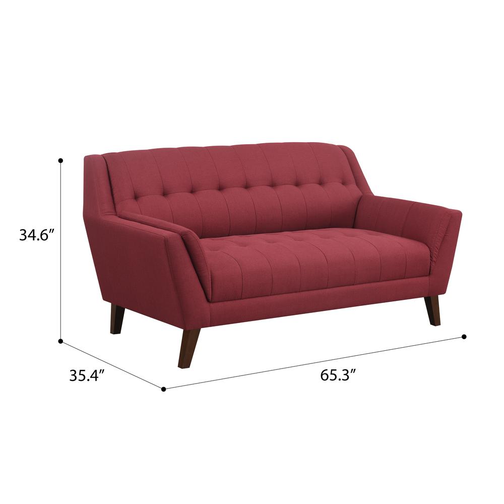 Wallace & Bay Browning Loveseat, Brick Red. Picture 3