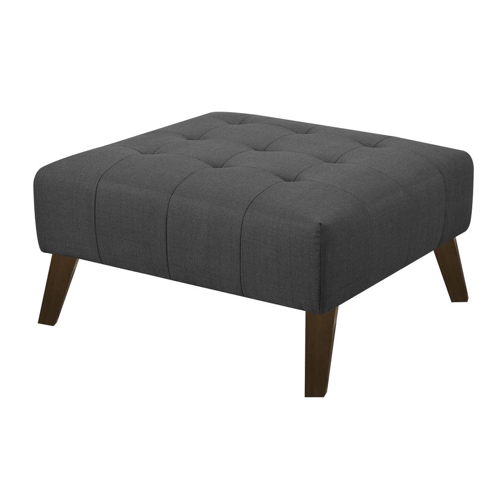 Wallace & Bay Browning Square Ottoman, Charcoal Pebble. Picture 1