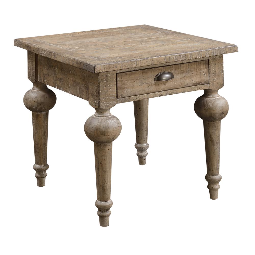 Wallace & Bay Oceans Square End Table, Sandstone Buff. Picture 2