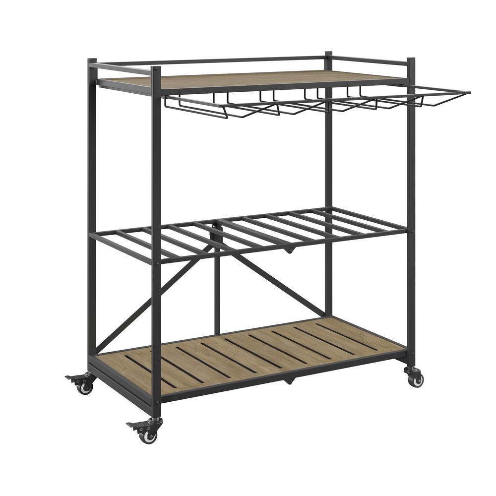 Wallace & Bay Vogn Folding Bar Cart, Taupe. Picture 2