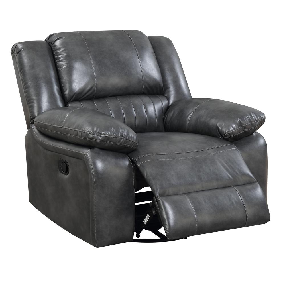 Wallace & Bay Marshall Swivel Gliding Recliner, Gray. Picture 3