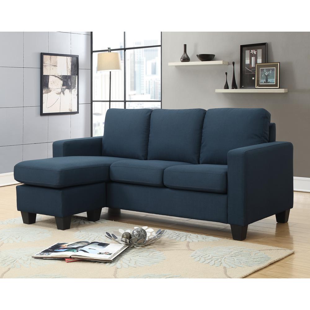 Wallace & Bay Mcconnell Reconfigurable Chaise Sectional, Marine Blue. Picture 1