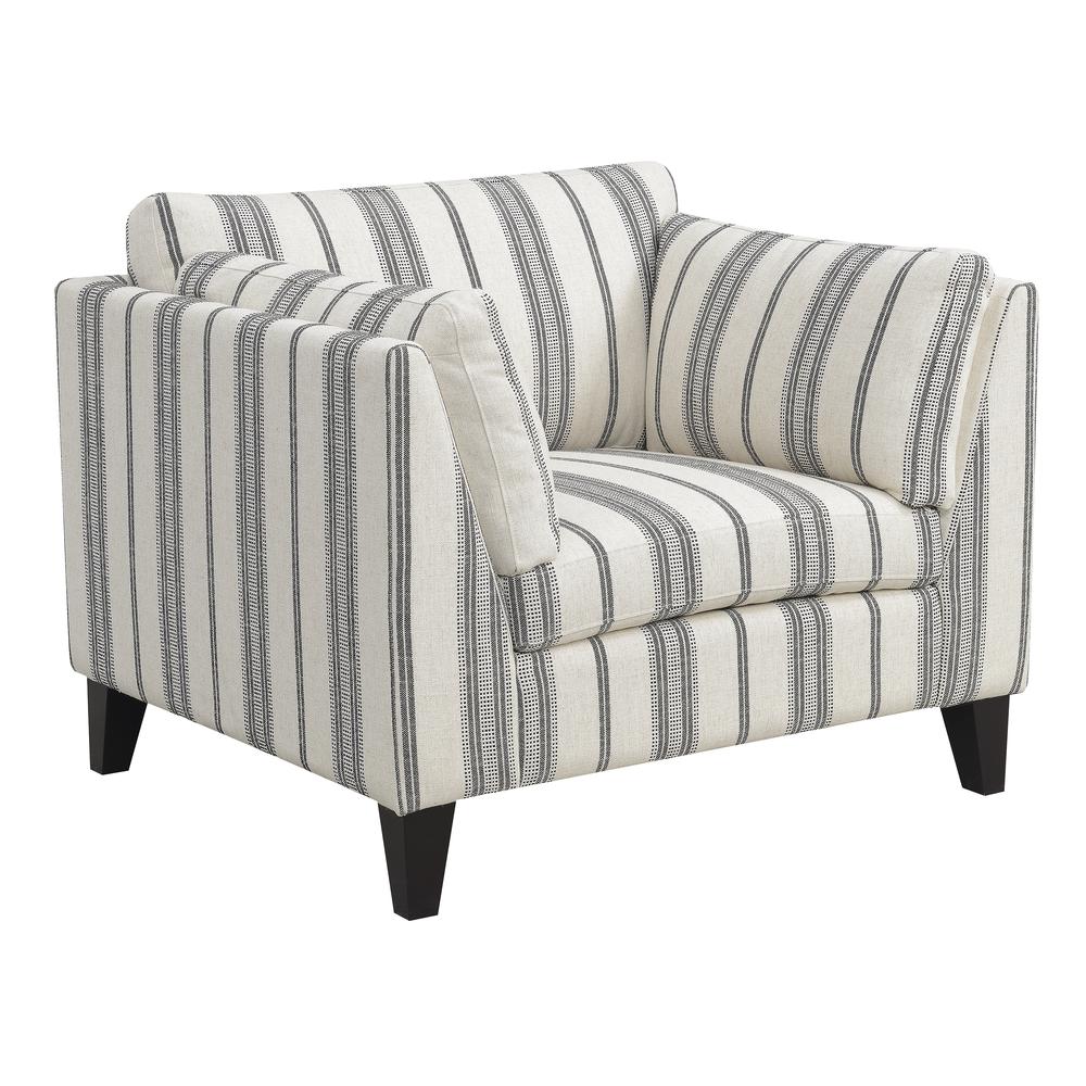 Wallace & Bay Doyle Accent Chair, Gray Stripe. Picture 1