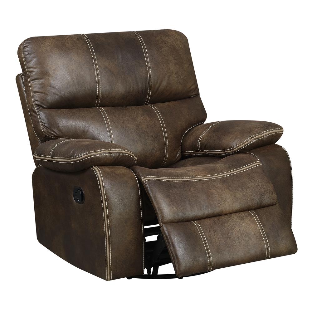 Wallace & Bay Hooper Swivel Gliding Recliner, Chocolate Brown. Picture 2