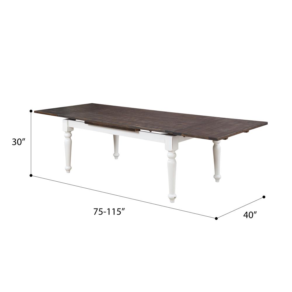 Dining Table W/2 Leaves with Plank-Style Top And Self-Storing Extension Leaves. Picture 2