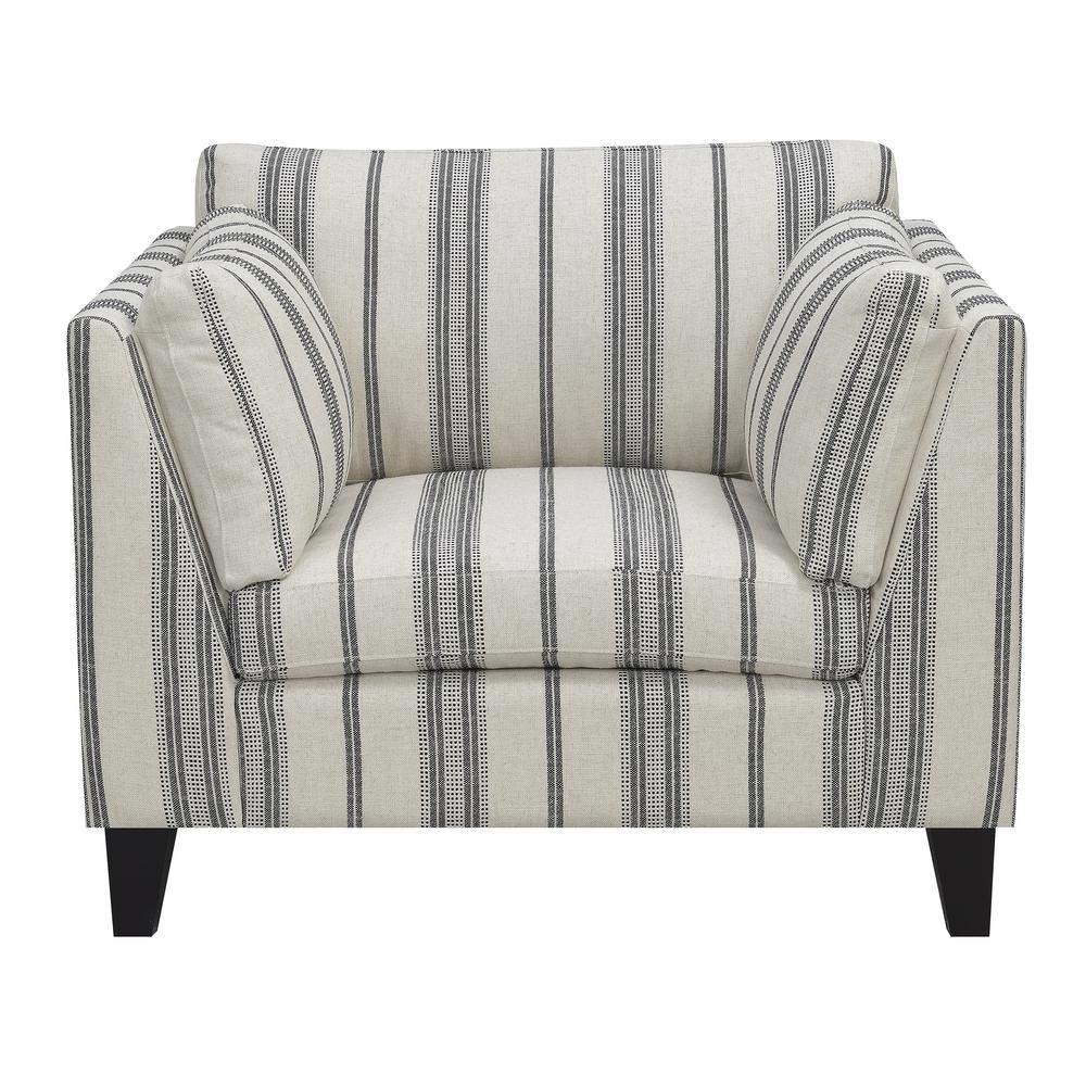 Wallace & Bay Doyle Accent Chair, Gray Stripe. Picture 2