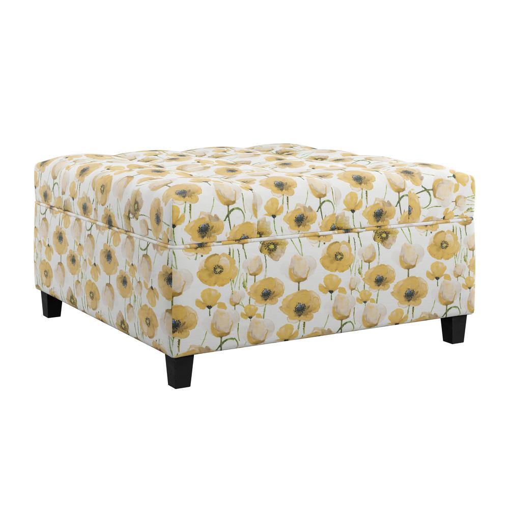 Storage Ottoman with Durable Upholstery And Wood Legs. Picture 1