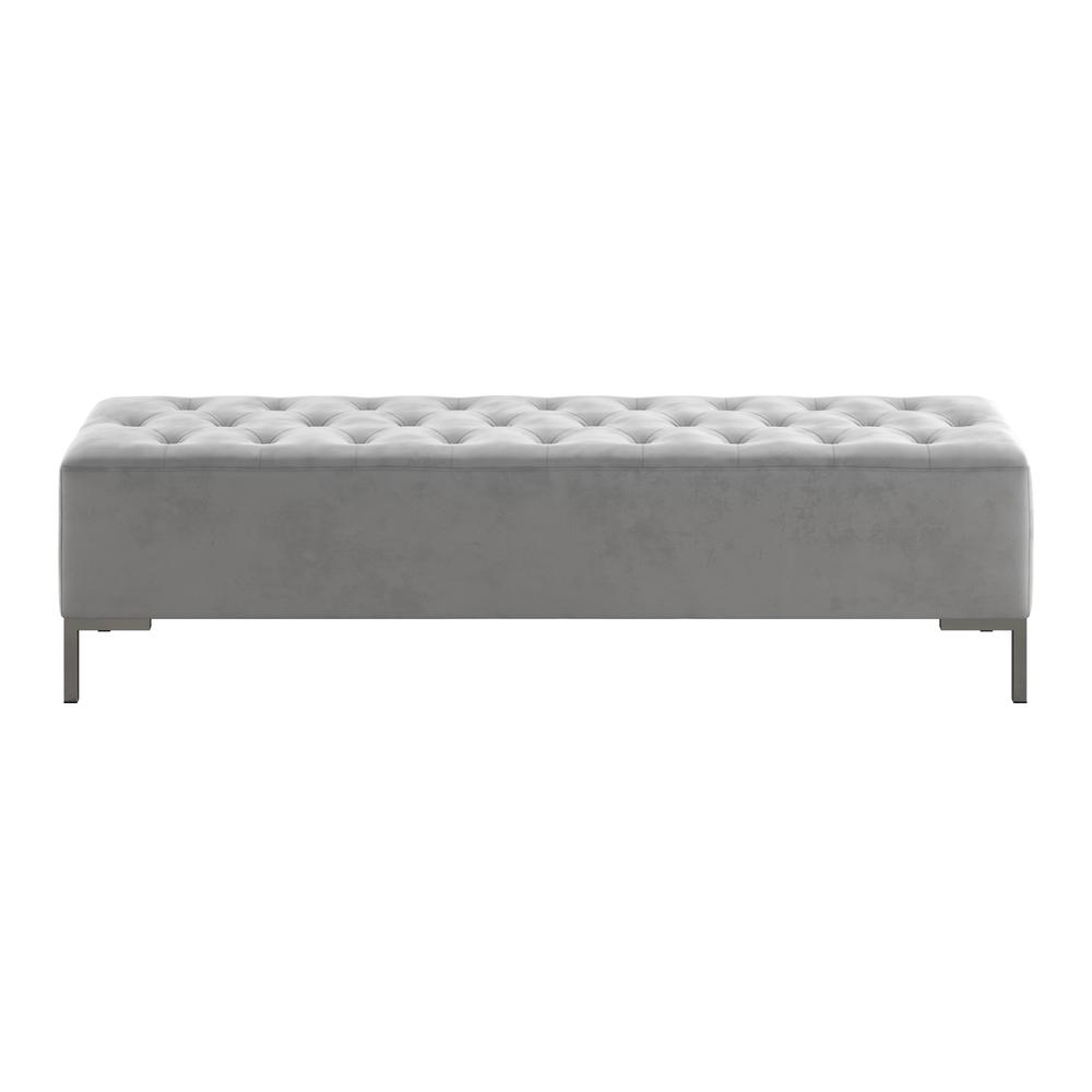 Wallace & Bay Gradina Upholstered Bench, Silver Gray. Picture 4