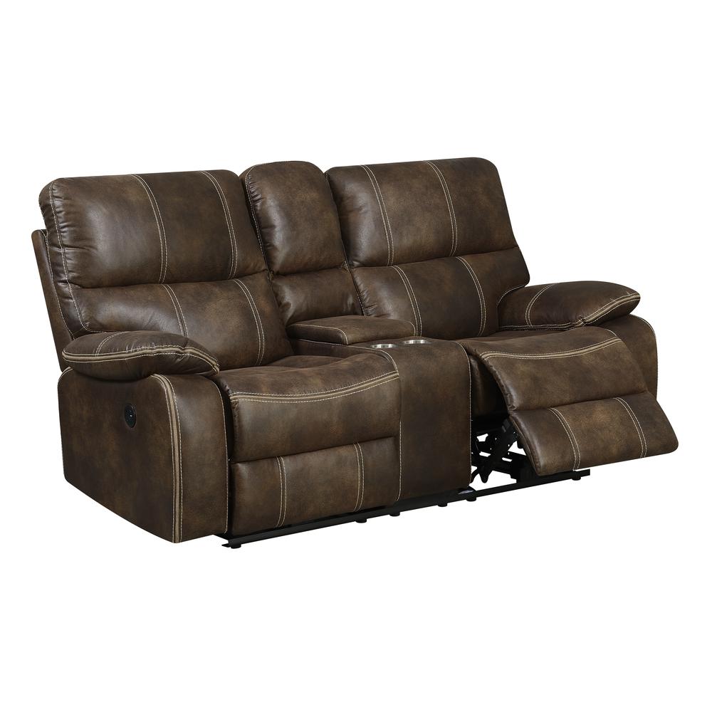 Power Reclining Loveseat with Dual Recliners, Hidden Storage. Picture 1