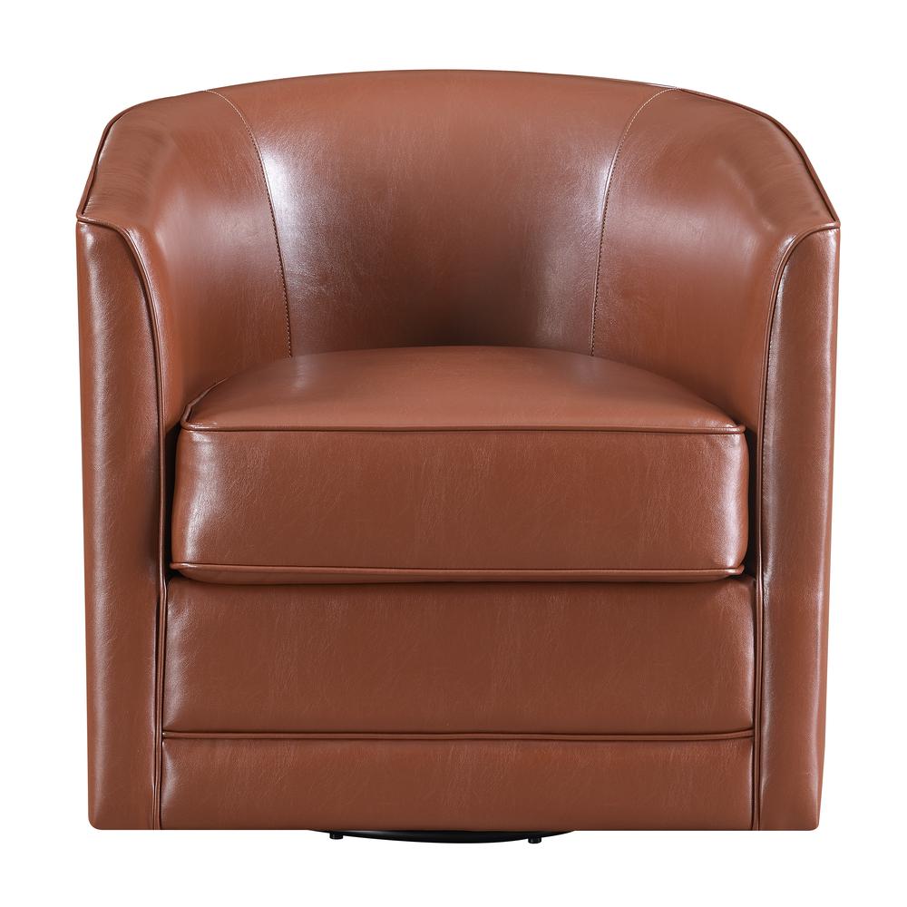 Wallace & Bay Little Swivel Accent Chair, Chestnut Brown. Picture 3