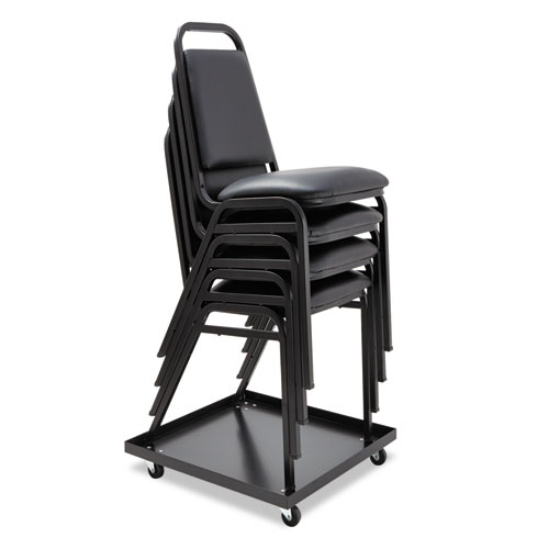 Stacking Chair Dolly, Metal, 320 lb Capacity, 22.44" x 22.44" x 3.93", Black. Picture 6
