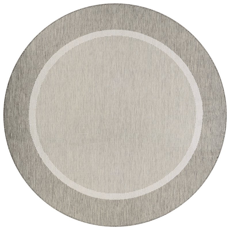 Stria Texture Area Rug, Champagne/Taupe ,Round, 8'6" x 8'6". Picture 1