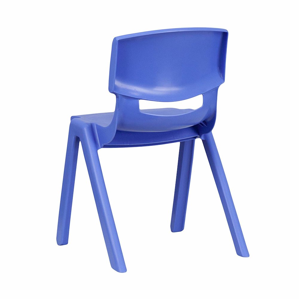 Blue Plastic Stackable School Chair with 13.25'' Seat Height pack of 5. Picture 4