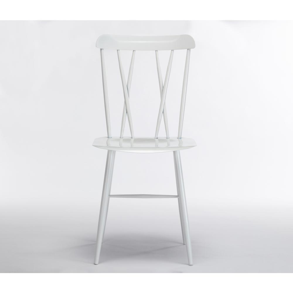 Savannah White Metal Dining Chair - Set of 2. Picture 22