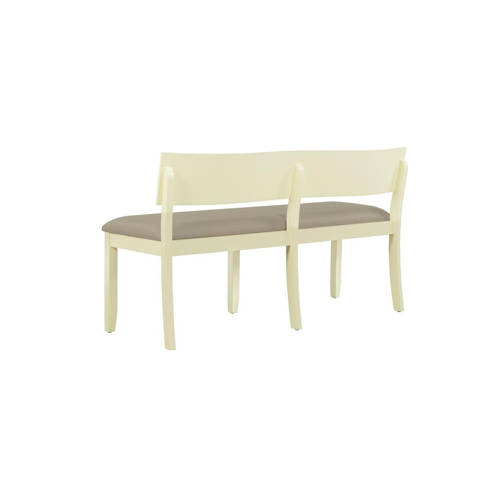 Capella Beige Faux Leather Dining Height Bench - Buttermilk. Picture 3
