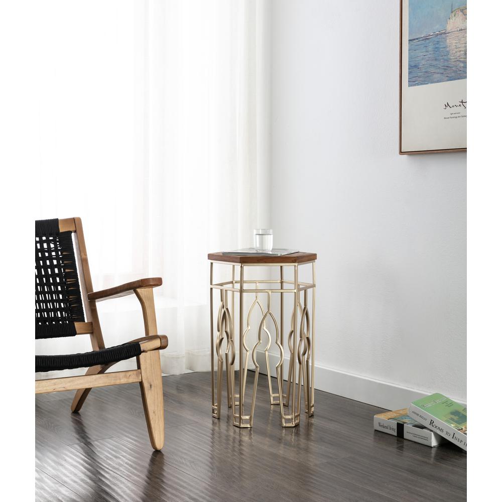Genevieve Nesting Tables, Gold & Natural. Picture 6
