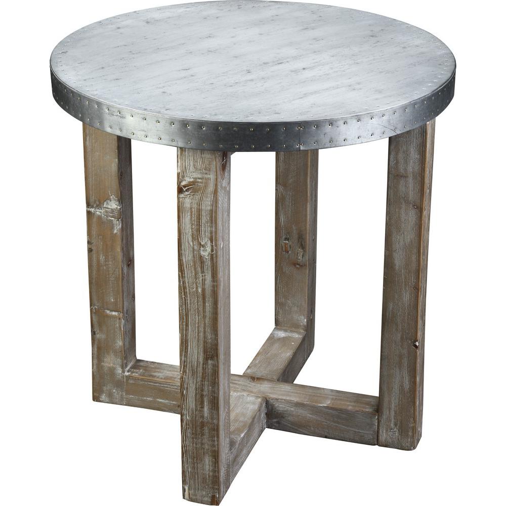 Murray Side Table, Natural/Zinc Top. Picture 1