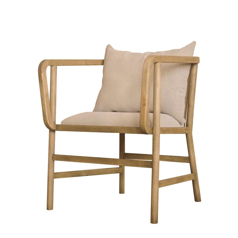 Alexandra Arm Chair, Brushed Oak & Natural Linen. The main picture.