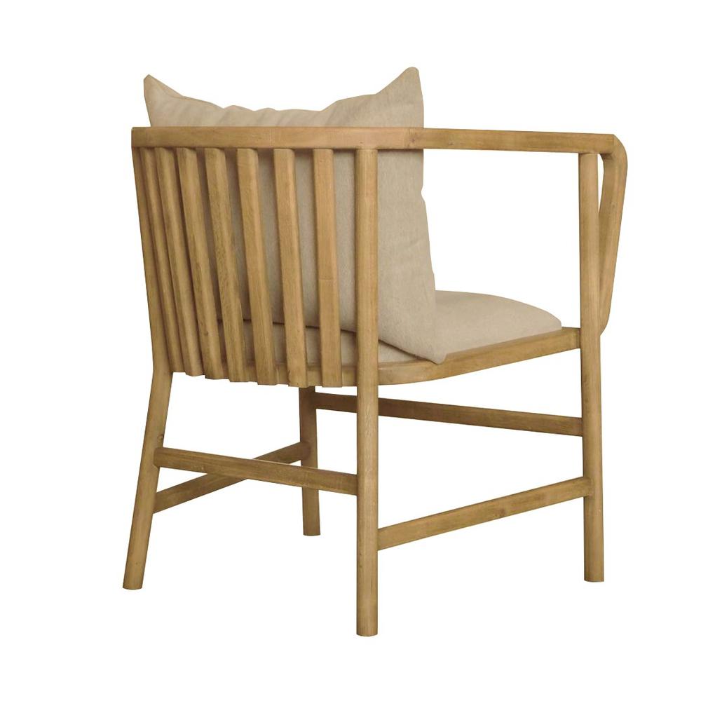Alexandra Arm Chair, Brushed Oak & Natural Linen. Picture 2