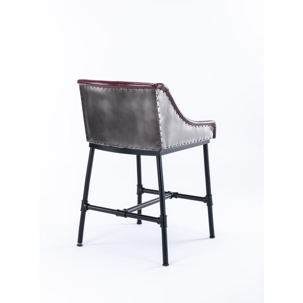 Parlor Faux Leather Adjustable Bar Stool - Burgundy. Picture 18