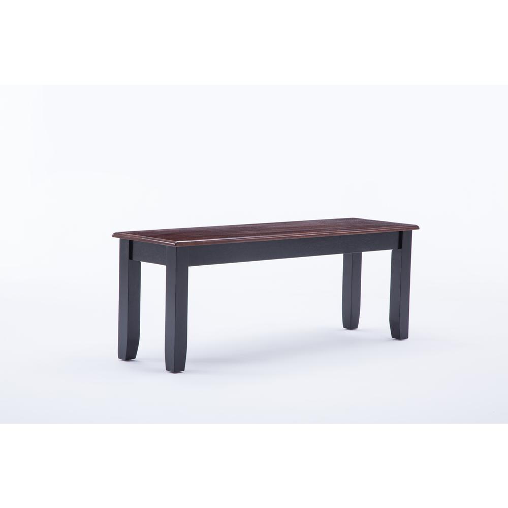 Bloomington Wood Dining Bench - Black/Cherry. Picture 1