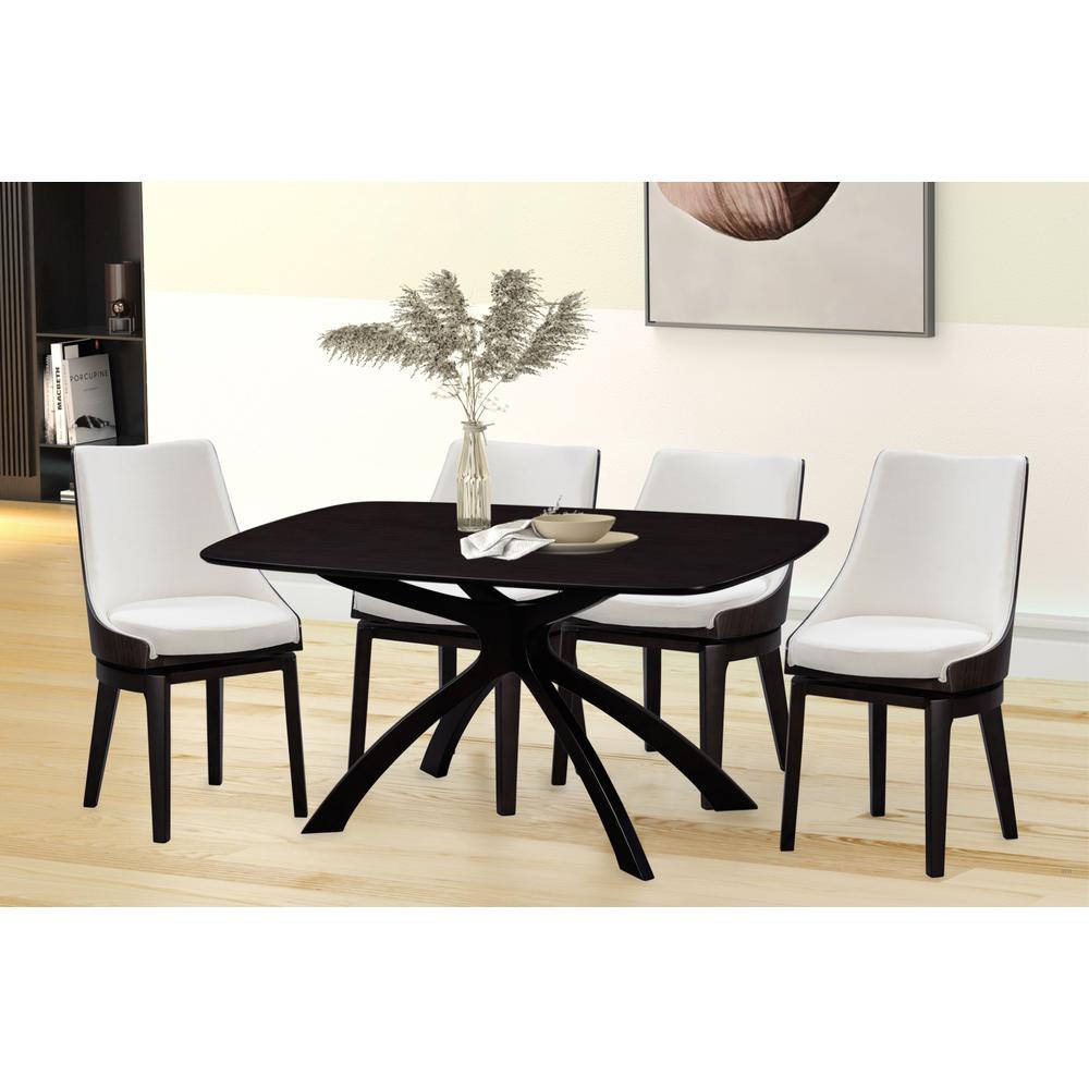 Orleans 63" Cozy Corner Dining Table - Black. Picture 8