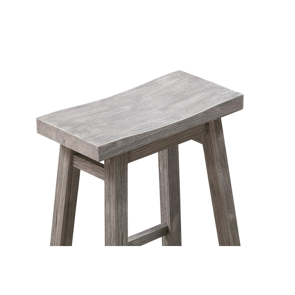 Sonoma Backless Saddle Counter Stool - Storm Gray Wire-Brush. Picture 4